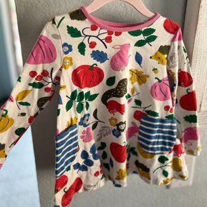 Fall floral and animal print long-sleeve dress